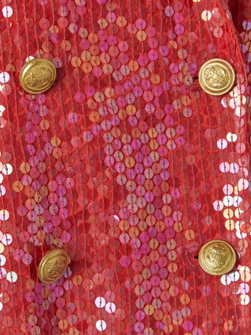Red Sequin Double-Breasted Jacket with Gold Buttons 😮‍💨🔥🫰🏾(w/FLAW) - Picture 6 of 13